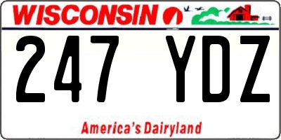 WI license plate 247YDZ