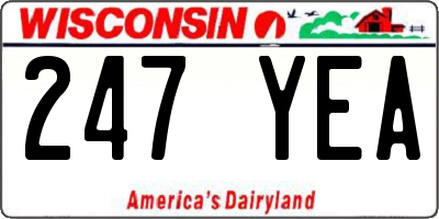 WI license plate 247YEA