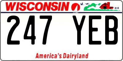 WI license plate 247YEB