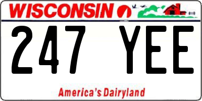 WI license plate 247YEE