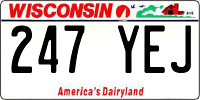WI license plate 247YEJ