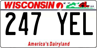 WI license plate 247YEL