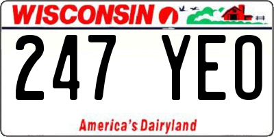 WI license plate 247YEO