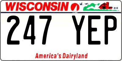 WI license plate 247YEP