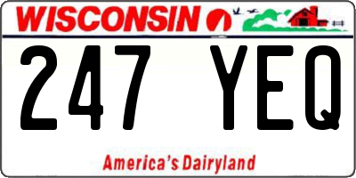 WI license plate 247YEQ