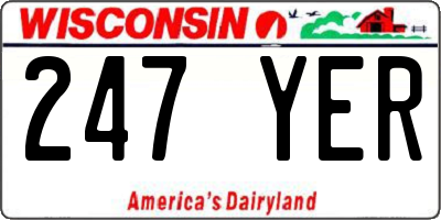 WI license plate 247YER
