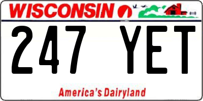 WI license plate 247YET