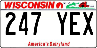 WI license plate 247YEX