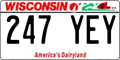WI license plate 247YEY