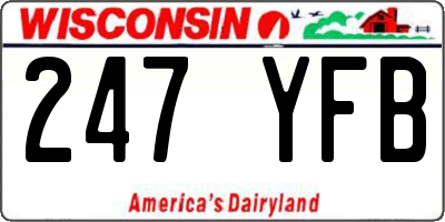 WI license plate 247YFB