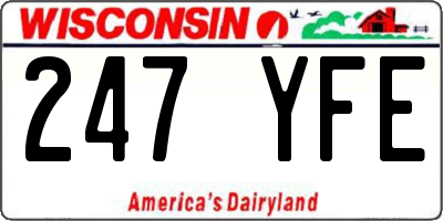 WI license plate 247YFE