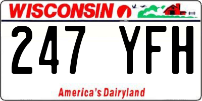 WI license plate 247YFH