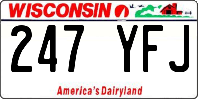 WI license plate 247YFJ