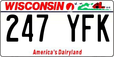 WI license plate 247YFK