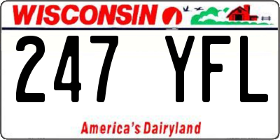 WI license plate 247YFL