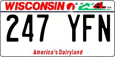 WI license plate 247YFN