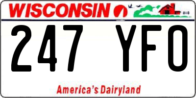 WI license plate 247YFO