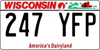 WI license plate 247YFP