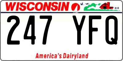 WI license plate 247YFQ