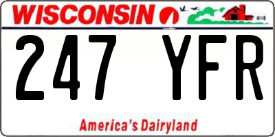 WI license plate 247YFR