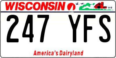 WI license plate 247YFS