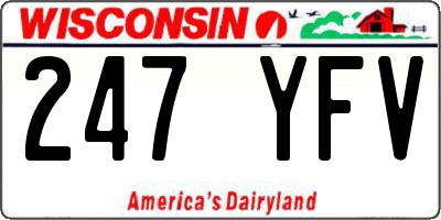 WI license plate 247YFV