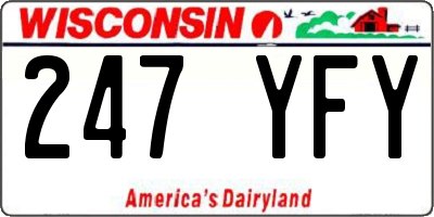 WI license plate 247YFY