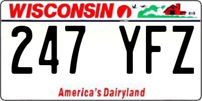 WI license plate 247YFZ