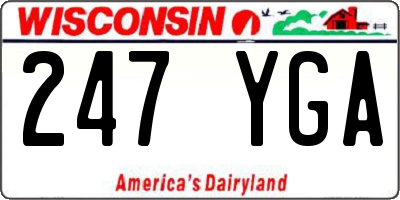 WI license plate 247YGA