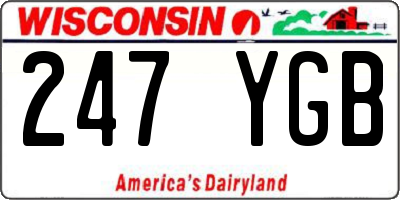 WI license plate 247YGB