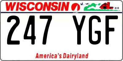 WI license plate 247YGF