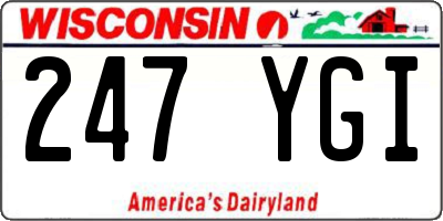 WI license plate 247YGI