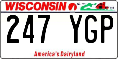 WI license plate 247YGP