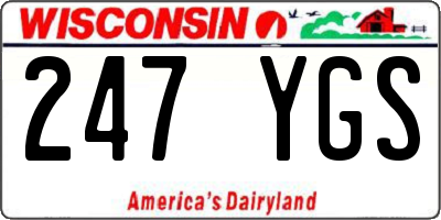 WI license plate 247YGS