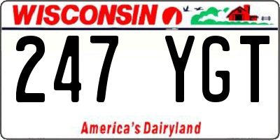 WI license plate 247YGT