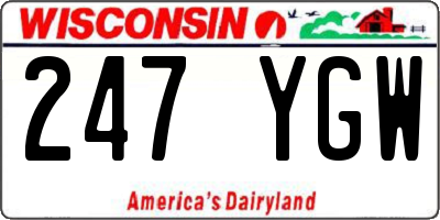 WI license plate 247YGW