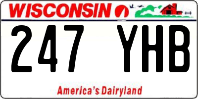 WI license plate 247YHB