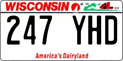 WI license plate 247YHD
