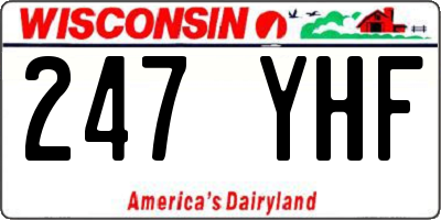 WI license plate 247YHF