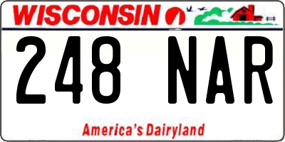 WI license plate 248NAR