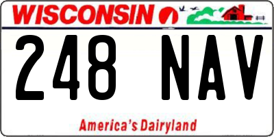 WI license plate 248NAV