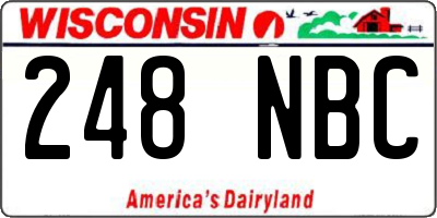 WI license plate 248NBC