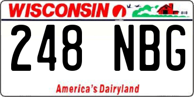 WI license plate 248NBG