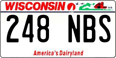 WI license plate 248NBS