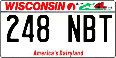 WI license plate 248NBT