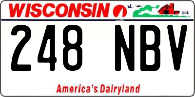 WI license plate 248NBV
