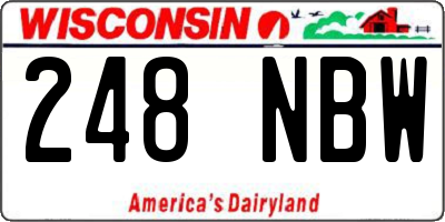 WI license plate 248NBW