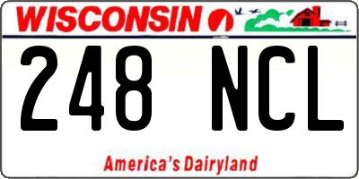 WI license plate 248NCL