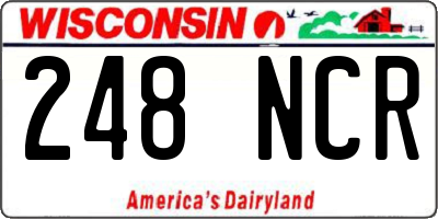 WI license plate 248NCR