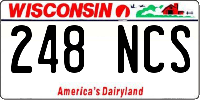 WI license plate 248NCS
